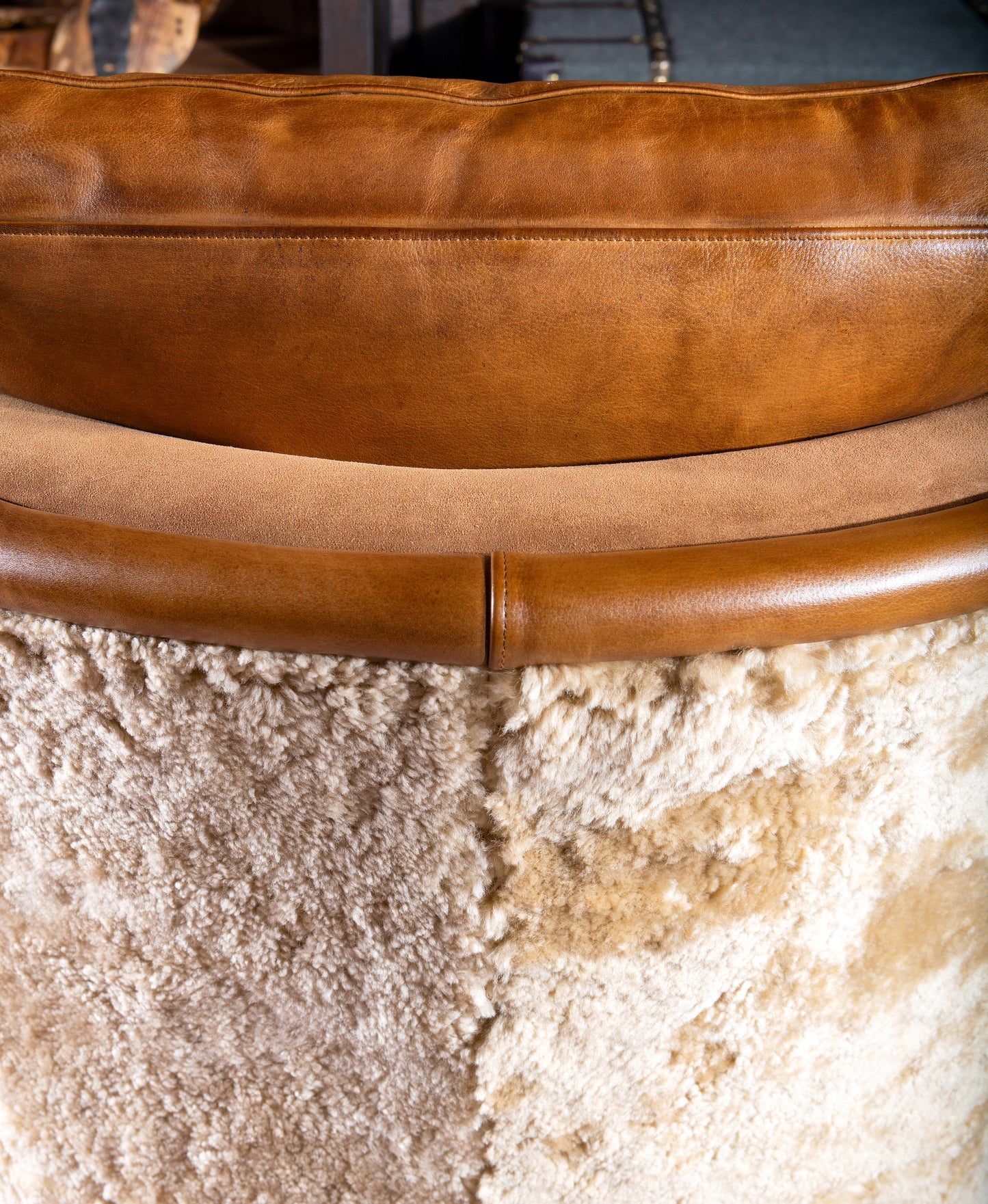 Horseshoe Leather Swivel Chair