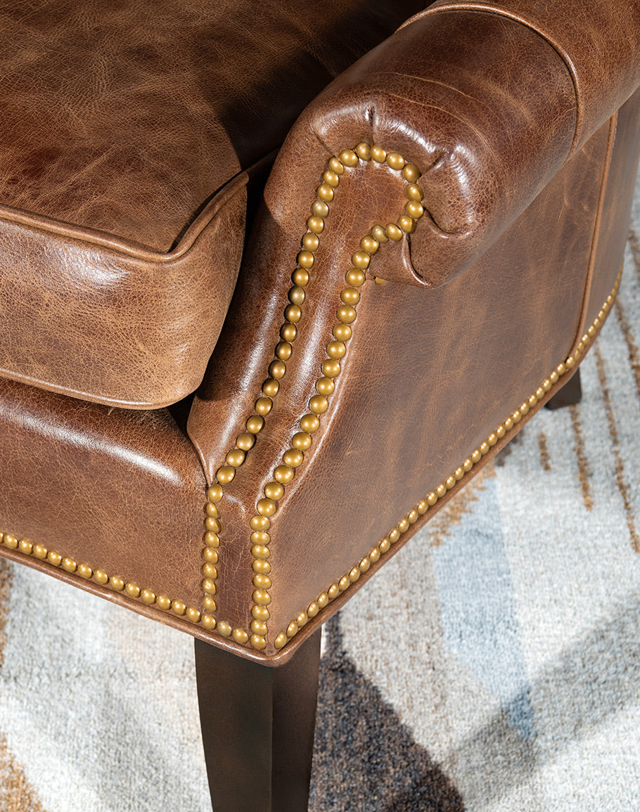 Boulder Brown Tufted Leather Chair