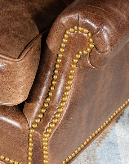 Boulder Brown Tufted Leather Chair