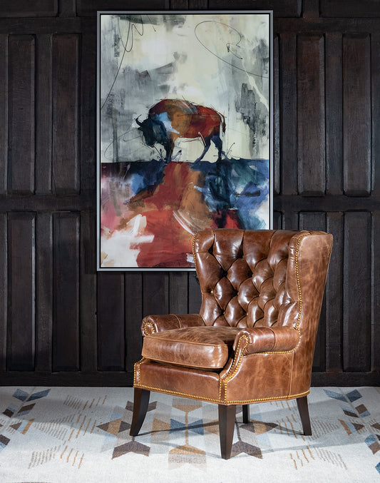 Boulder Brown Tufted Leather Chair