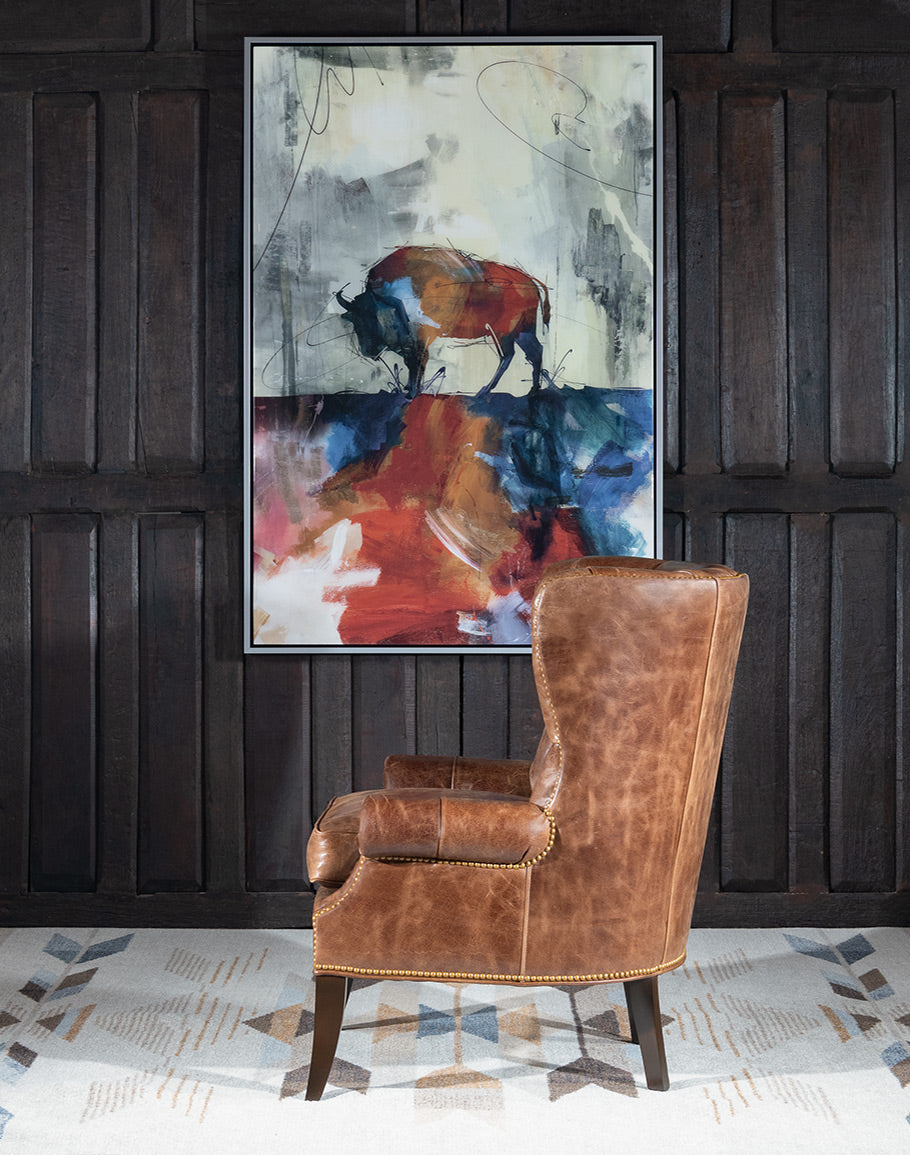 Boulder Brown Tufted Leather Chair
