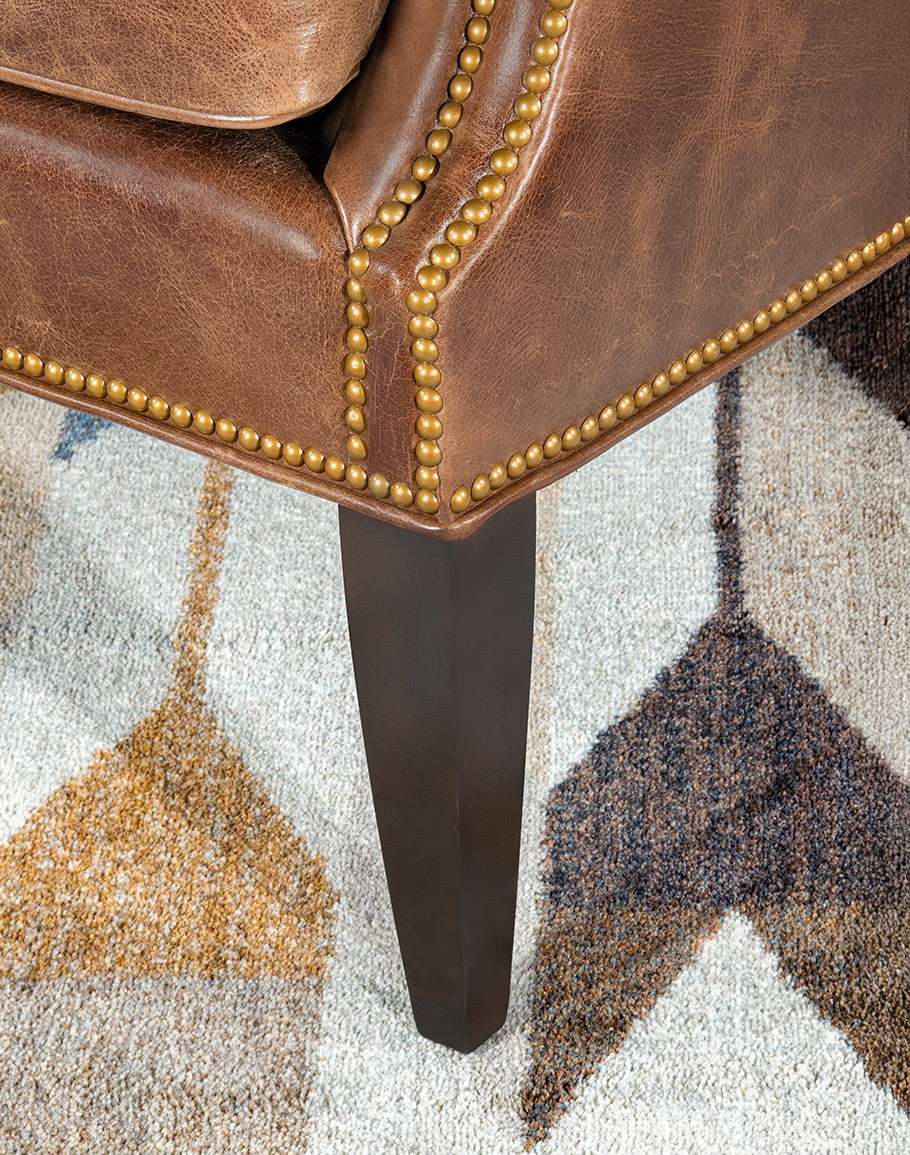 Boulder Brown Tufted Leather Chair